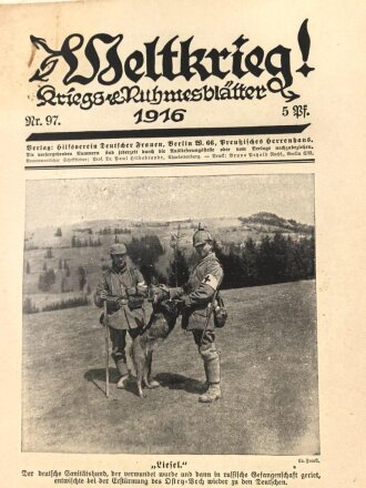 1.Weltkrieg, Konvolut "Weltkrieg Kriegs und Ruhmesblätter 1916" nicht auf vollständigkeit geprüft, DIN A4
