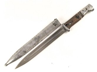 Seitengewehr Modell 84/98 zum k98 der Wehrmacht. Nummerngleiches Stück , Hersteller S 177 G. " Gereinigtes" Stück
