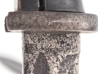 Seitengewehr Modell 84/98 zum k98 der Wehrmacht. Nummerngleiches Stück von Coppel 1940. Drücker hängt