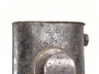 Seitengewehr Modell 84/98 zum k98 der Wehrmacht. Nummerngleiches Stück von Coppel 1940. Drücker hängt