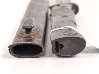 Seitengewehr Modell 84/98 zum k98 der Wehrmacht. Nummerngleiches Stück von Coppel 1940. Drücker hängt