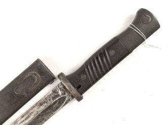 Seitengewehr Modell 84/98 zum k98 der Wehrmacht. Nummerngleiches Stück von Coppel 1940. Drücker hängt