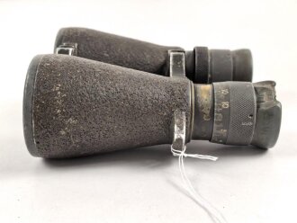 Kaiserreich und 1.Weltkrieg, Fernglas 08 von Carl Zeiss Jena. Feldgrauer Originallack, Glasklare Durchsicht