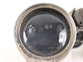 Kaiserreich und 1.Weltkrieg, Dienstglas 08 von Oigee Berlin. Feldgrauer Originallack, defekt