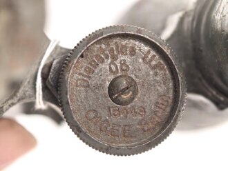 Kaiserreich und 1.Weltkrieg, Dienstglas 08 von Oigee Berlin. Feldgrauer Originallack, defekt