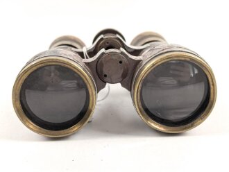Kaiserreich und 1.Weltkrieg, Fernglas 08 von Busch Rathenow, Alt überlackiertes Stück, klare Durchsicht, Verstellringe schwer gängig