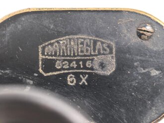 Fernglas 6 x Marineglas von Carl Zeiss Jena. Gute Durchsicht, links Strichplatte . Mit Regenschutzdeckel und Trageriemen