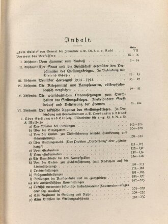 "Der Stellungskrieg 1914-1918" datiert 1926,...