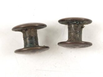 Paar Messingbeschläge zumTrageriemen für ein Fernglas, Durchmesser je 8mm