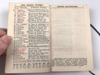 "Taschenkalender für das Heer 1915" datiert 1914, ca. 650 Seiten, kleinformat