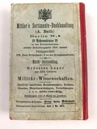 "Taschenkalender für das Heer 1905" ca. 550 Seiten, kleinformat