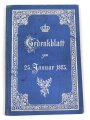 "Gedenkblatt zum 25. Januar 1883" Zur Erinnerung an die silberne Hochzeit . 29 Seiten, DIN A5, einige Seiten lose sehr fragil