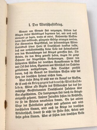 "Die Ernährung im Kriege" 54 Seiten, DIN A5