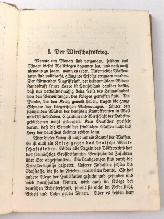 "Die Ernährung im Kriege" 53 Seiten, DIN A5