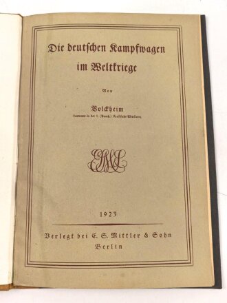 Bolckheim "Die deutschen Kampfwagen im...