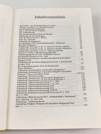 "Geschichte des Kavallerie-Regiments 5 Feldmarschallv. Mackensen", 352 Seiten, datiert 1975, DIN A5