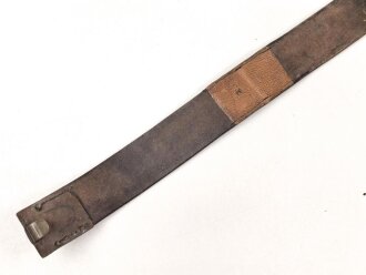 1.Weltkrieg, Mannschaftskoppel für Berittene. Der Riemen defekt und alt repariert, Gesamtlänge 104cm