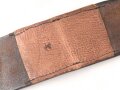 1.Weltkrieg, Mannschaftskoppel für Berittene. Der Riemen defekt und alt repariert, Gesamtlänge 104cm