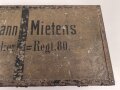 1.Weltkrieg, Offizierskiste des Hauptmann Mietens, Angehöriger im Füsilier Regiment 80. Originallack, Maße etwa 35 x 70 x 30cm