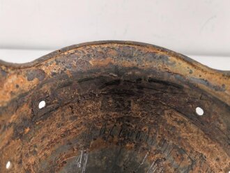 Stahlhelmglocke Modell 1935 Wehrmacht. Grob gereinigter Wasserfund