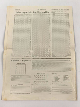 "Der weisse Stern - Feld Nachrichtenblatt unserer Division", Nummer 8 vom 29./30. Januar 1944