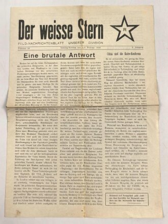 "Der weisse Stern - Feld Nachrichtenblatt unserer Division", Nummer 10 vom 5./6. Februar 1944