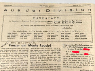 "Der weisse Stern - Feld Nachrichtenblatt unserer Division", Nummer 46 vom 6. August 1944