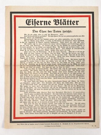 1. Weltkrieg "Eiserne Blätter - Der Chor der...