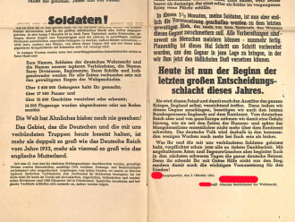 "Soldaten der Ostfront!" Wandanschlag, 2. Oktober 1941, Maße 45 x 54cm