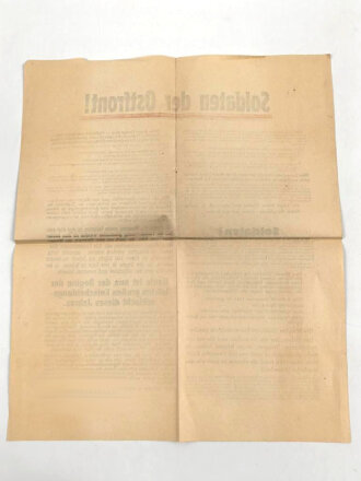 "Soldaten der Ostfront!" Wandanschlag, 2. Oktober 1941, Maße 45 x 54cm