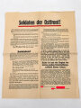 "Soldaten der Ostfront!" Wandanschlag, 2. Oktober 1941, Maße 45 x 54cm