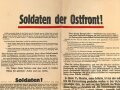 "Soldaten der Ostfront!" Wandanschlag, 2. Oktober 1941, Maße 45 x 54cm