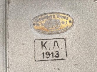 Kolonialamt 1913, Kammergestempelte Offizierskiste II  des Korpsarzt Dr. Papenhausen. Gebraucht, ungereinigt