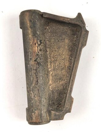 Kleine Wasserwaage in Messingvorrichtung. Frankreich ?. Datiert 1907, in Lederhülle, diese etwa 9,5cm lang