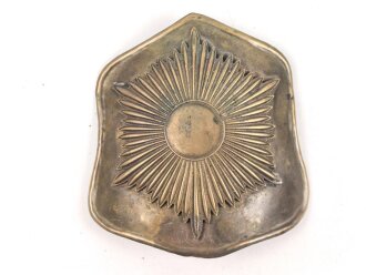 Helmemblem Messingblech. Breite knapp 9,5cm. Für Feuerwehrhaube ?