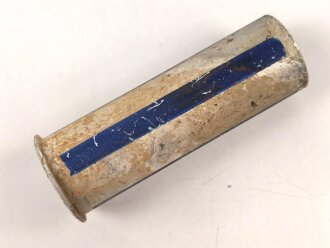 Rauchspurpatrone blau Wehrmacht. Abgeschossene, leere Aluminiumhülse, ungereinigt