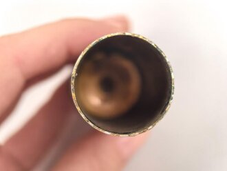 Rauchspurpatrone blau Wehrmacht. Abgeschossene, leere Aluminiumhülse, ungereinigt