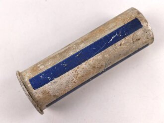 Rauchspurpatrone blau Wehrmacht. Abgeschossene, leere Aluminiumhülse, ungereinigt