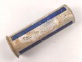 Rauchspurpatrone blau Wehrmacht. Abgeschossene, leere Aluminiumhülse, ungereinigt, datiert 1943