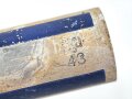 Rauchspurpatrone blau Wehrmacht. Abgeschossene, leere Aluminiumhülse, ungereinigt, datiert 1943