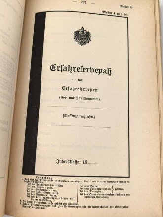 "Deutsche Wehrordnung vom 22. November 1888" 420 Seiten, DIN A5