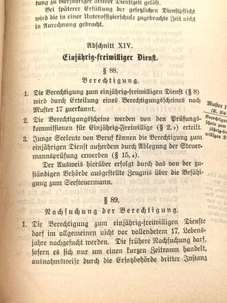 "Deutsche Wehrordnung vom 22. November 1888" 420 Seiten, DIN A5