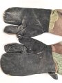 Bundeswehr, Paar Tarnhandschuhe aus den 1950iger Jahren. Stark getragen