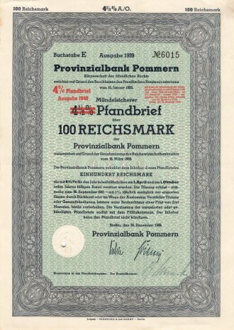 " Pfandbrief Ausgabe 1940 über 100...