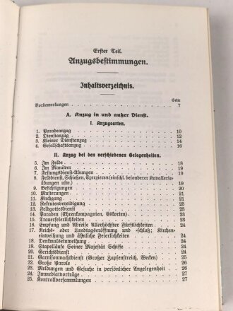 REPRODUKTION D.V.E. Nr. 317 "Bekleidungsvorschrift für Offiziere, Sanitätsoffiziere und Veterinäroffiziere des königlich Preußischen Heeres" ca. 250 Seiten, DIN A5