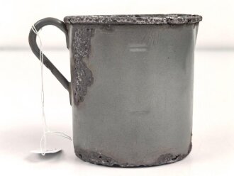 1.Weltkrieg Trinkbecher, emaillierte Ausführung, datiert 1916, gereinigt