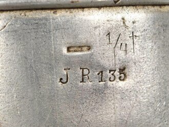 1.Weltkrieg Trinkbecher, Ausführung in Aluminium, undatiertes Kammerstück I.R.135