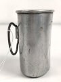 1.Weltkrieg Trinkbecher, Ausführung in Aluminium, datiert 1914, ein Bügel fehlt