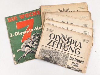 Olympiade 1936 Berlin, sechs Zeitungen zum Thema