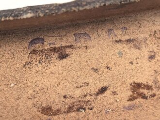 Koppeltasche für Sanitätspersonal. Geschwärztes Leder, keine Markierungen